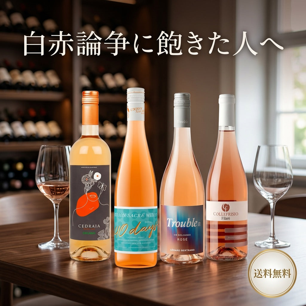 白赤論争に飽きた人へ～オレンジ＆ロゼ4本セット～